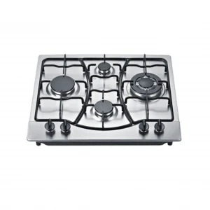 New Design  60cm Stainless Steel 4 Burner Gas Hob With Flame Safety Device Enamelled Pan Stand Right Side Knob Control