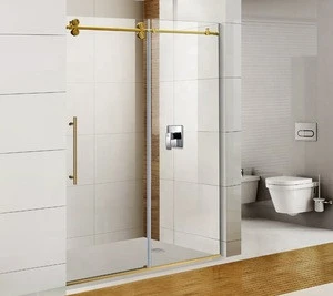 New design high quality frameless reversible Oil Rubbed Bronze hardware bathroom shower door