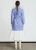 Import New Design Long Sleeve Dress Irregular Collar Long Pinstripe Dress Blue White Chiffon High Quality from USA