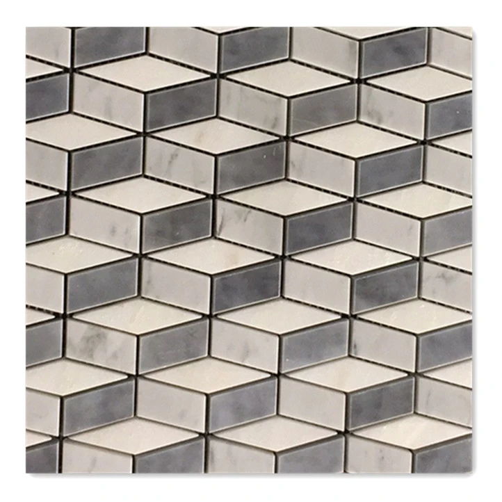New design marble mosaic tile 3D scenery Athens grey and wooden grey