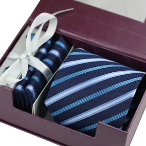 New fashion high quality wholesale 100% jacquard silk tie gift set