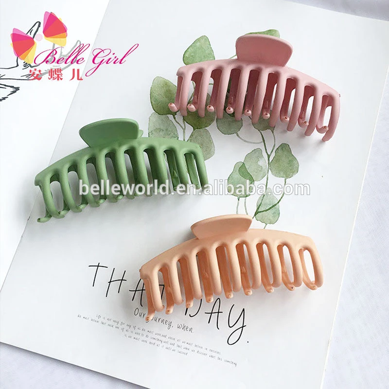 New korean Women Simple Claw Clip Colored Frosted Plastic Large Size Hair Claws