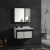 Import New models vanity case with light mirror furniture aluminum corner with mirror sink hand wash basin high end bathroom cabinet from China