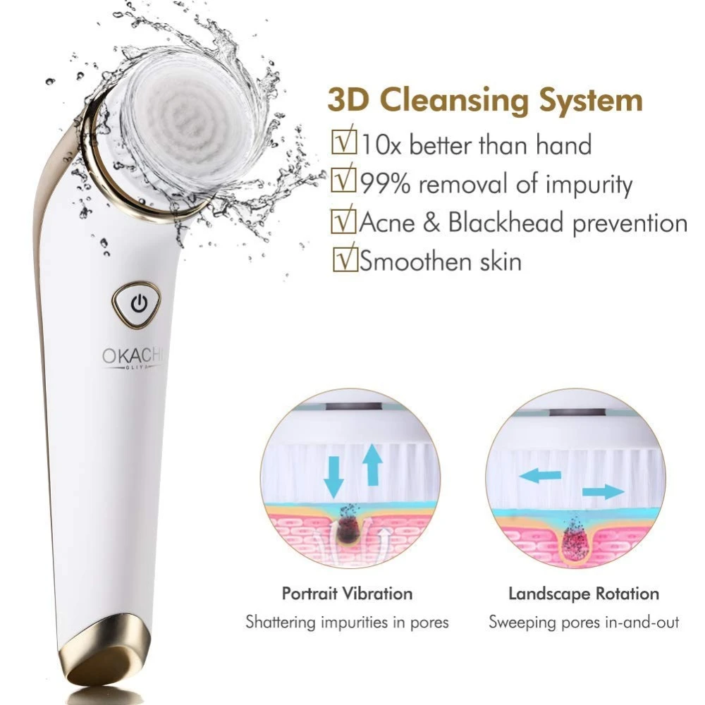 New Product Electric Rechargeable Waterproof Face Cleanser Facial Spin Exfoliating Cleansing Brush
