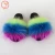 Import new real fashion style fur slippers raccoon fur slides women from China