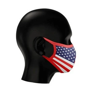 New Style USA flag 100% Cotton Custom Face Maask Two Layer washable Face Maask Party Maasks