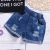 Import New summer baby girl letter short-sleeved printed T-shirt ripped denim shorts 2pcs clothing sets toddler girl set from China