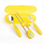 New trendy cute cartoon pattern flatware set heat prevent design baby learning flatware ser
