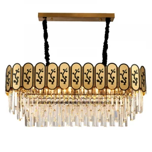 Newest indoor Lighting Chandelier round gold Pendant Rectangle Shape Fixtures modern chandelier