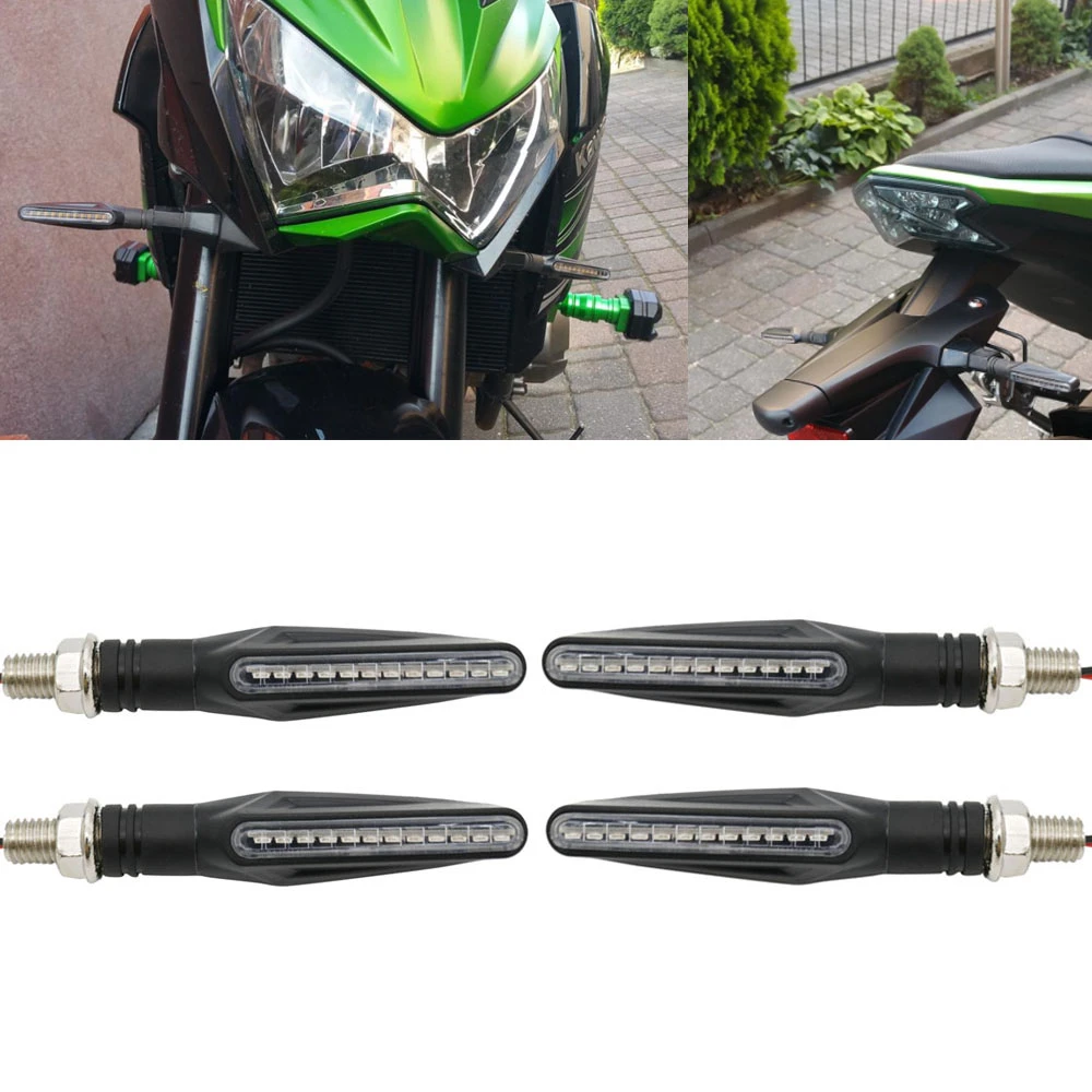 Newest universal flowing water flicker led motorcycle turn light signal Indicators flexible bendable motorcycle lamp amber