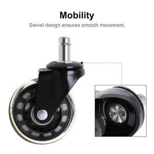 NHBR-Office Chair Caster Wheels Roller Rollerblade Style Castor Wheel Replacement 2.5inches