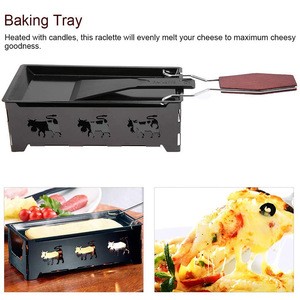 Non-Stick Cheese Melting Pan Cheese Grill Plate Swiss Raclette Fondue Sets  Cheese and Chocolate Spatula