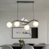 Nordic personalized Bar chandelier pendant lamp E27 Amber Smoke Grey Glass Birds hanging light table lighting