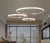Import Nordic stairs living room modern hanging led clear acrylic circle ring pendant light lustre from China