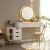 Import Nordic With cabinet dressing table with mirror and stool Dressing table with 3 light effect LED mirrors Golden Iron Dresser from China
