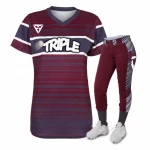 OEM custom sublimation V neck womens softball uniforms set