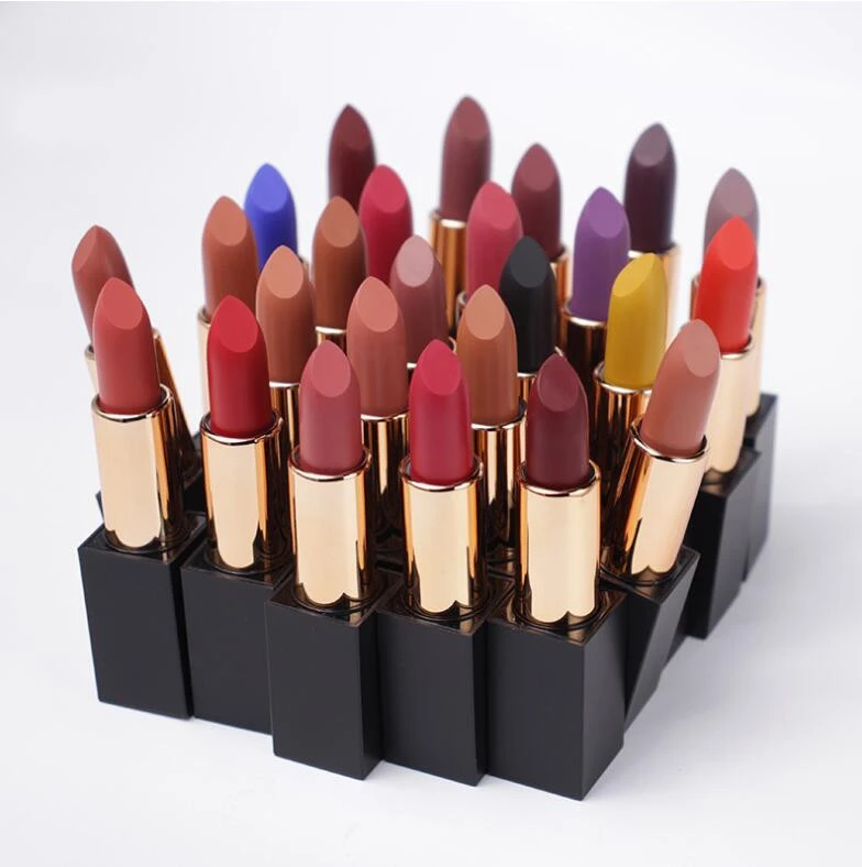 OEM Makeup vegan lipsticks vendor waterproof smooth easy coloring lipstick no labels
