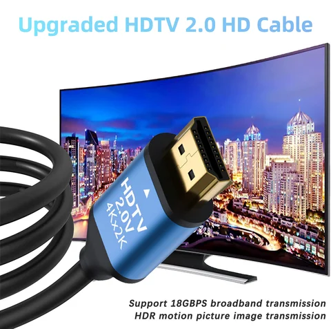 OEM ODM 1.5m 3m 5m 10m UHD 19+1 2160P 4k 60Hz 2.0V Gold Plated HDTV Cable Male To Male HDTV Video Cable