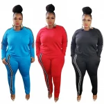 OSS-19311 Sport wear comfortable white stripe indoor outdoor  fashion brand apparel women plus size pants