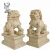 Import Outdoor life size white stone stone fu dog sculpture with ball for sale from China