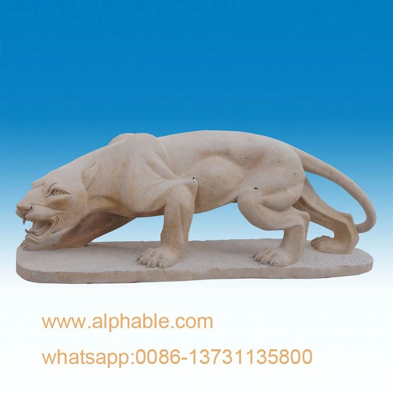 Outdoor Natural Stone Life Size Leopard Sculpture