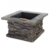 Outdoor Natural Stone Square Fire Pit
