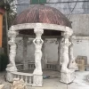 Outdoor White Marble Stone Column Gazebo