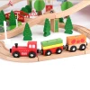 Overpass Wooden Train Play set City Train Rail Set 88 Pcs Complete City Themed Wooden Rail Toy Set for Toddlers with Passenger
