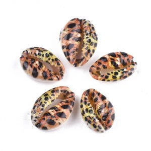 Pandahall Mixed Color DIY Printed Cowrie Shell Big Beads