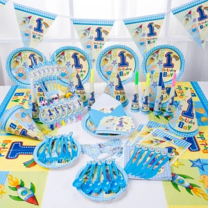 Party items manufacturer kids birthday party set paper plate, cups 16items  in party box