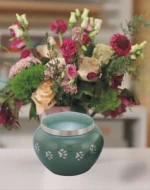 PAW PRINT Pet Green  urns (Brass Funeral Urn-Brass Memorial Urn) !