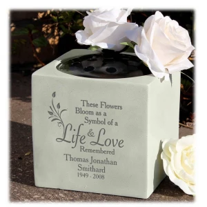 Personalised Memorial Vase Life and Love Bereavement, Memorial Memory Keepsake