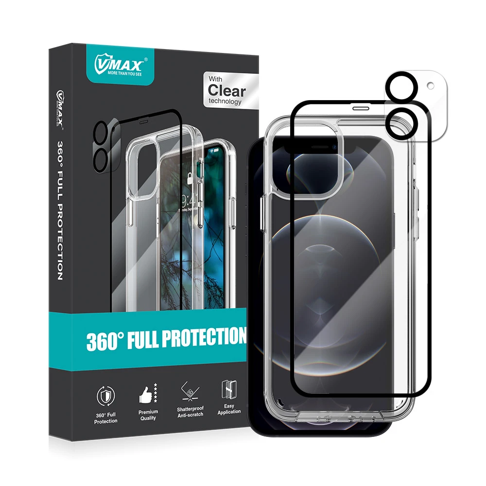 Phone Protection accessories set For iphone 12 pro TPU case ceramic screen protector lens protector back film phone holder suit
