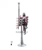 Piccolo Trumpet Burgundy Colored Brass And Wind Musical Instrument Made In India