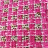 pink colour boucle dobby woolen fabric tweed wool fabric for fall and winter coat