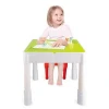 Plastic Baby Study Activity Playing Building Block Kids Play Table Chairs Play Set
