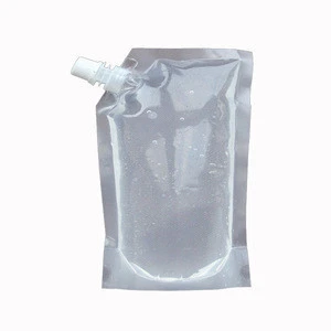 plastic, leak-proof, clear, reusable, foldable, liqueur bag for hiking, camping, with funnel, juice container Drinking bag