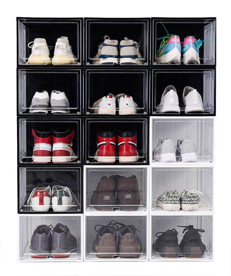 Buy Plastic Shoe Organizer Drop Front Transparent Sneaker Shoe Storage ...