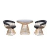 plated metal wire rose gold restaurant chairs and tables