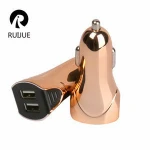 Plating smooth surface Plastic dual usb mobile wireless car charger adapter