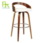 Plywood Foot Bar Stool Modern Hotel Wooden High Bar Chair