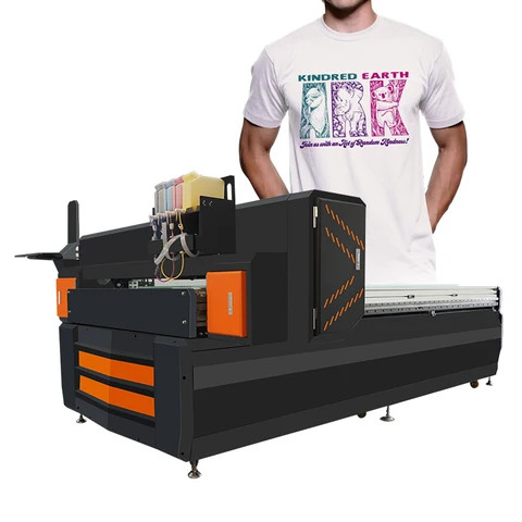 PO-TRY Commercial Used 1.2m 2 4 Printheads Flatbed T-shirt Printer Direct To Fabric Digital DTG Printer