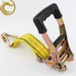 Polyester Cargo Lashing Belt Ratchet Tie Down Lashing Straps With Double J Hook