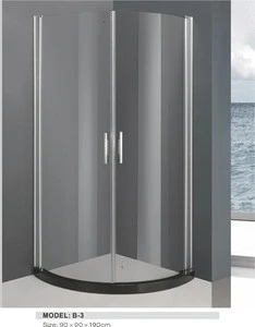 portable cheap price temper glass round russian shower room