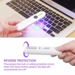Portable Mini Disinfection UVC Light Sanitizer Multiple Application Sterilizer With 400mAh Battery