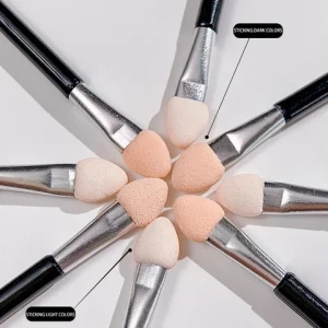 Portable 50PCS/Box Double-ended Nail Sponge Brush Dual Sides Sponge Pen Nail Art Mirror Powder Painting Tool
