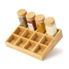 private label 12 sets bamboo spice rack organizer kitchen spice jars with bamboo lids set