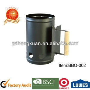 Professional Quality/Factory Manufacturer/Cylinder Coal Starter Wood Handle BBQG-002