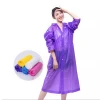Promotional Fashion EVA Long Sleeve And Buttons Rain Coat Custom Transparent Raincoat Waterproof For Adult Women