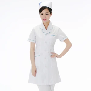 Promotional Female and Male Nurse Lab Coat White Medical Wear Uniforms Designs for Hospital Staffs